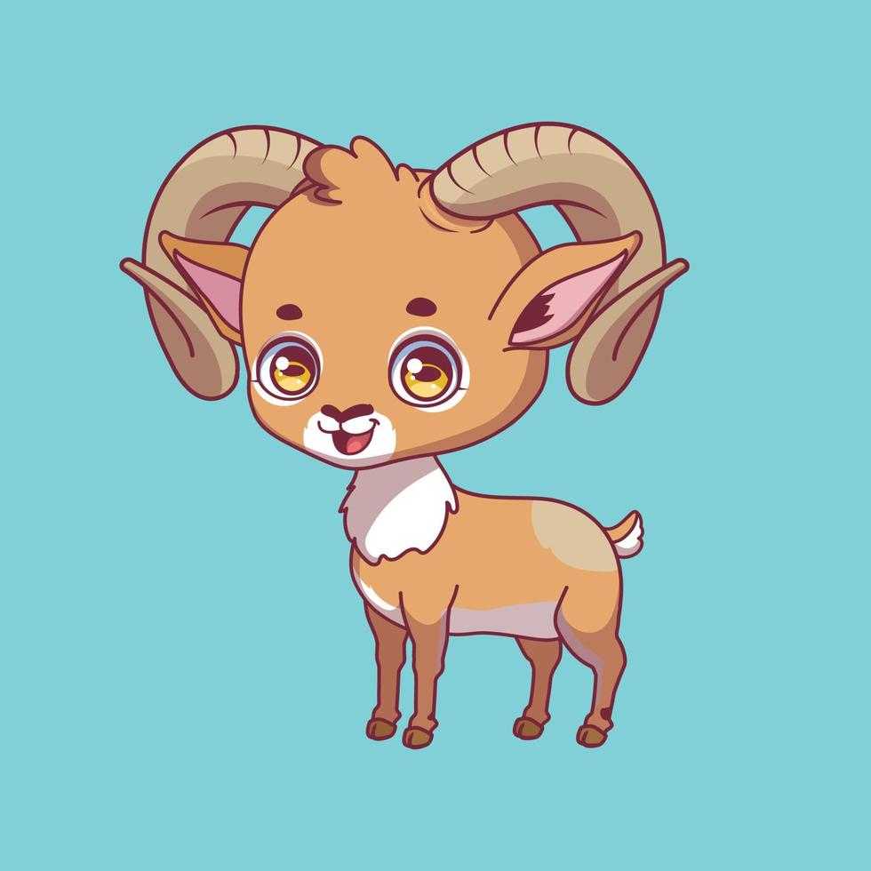 Illustration of a cartoon urial on colorful background vector