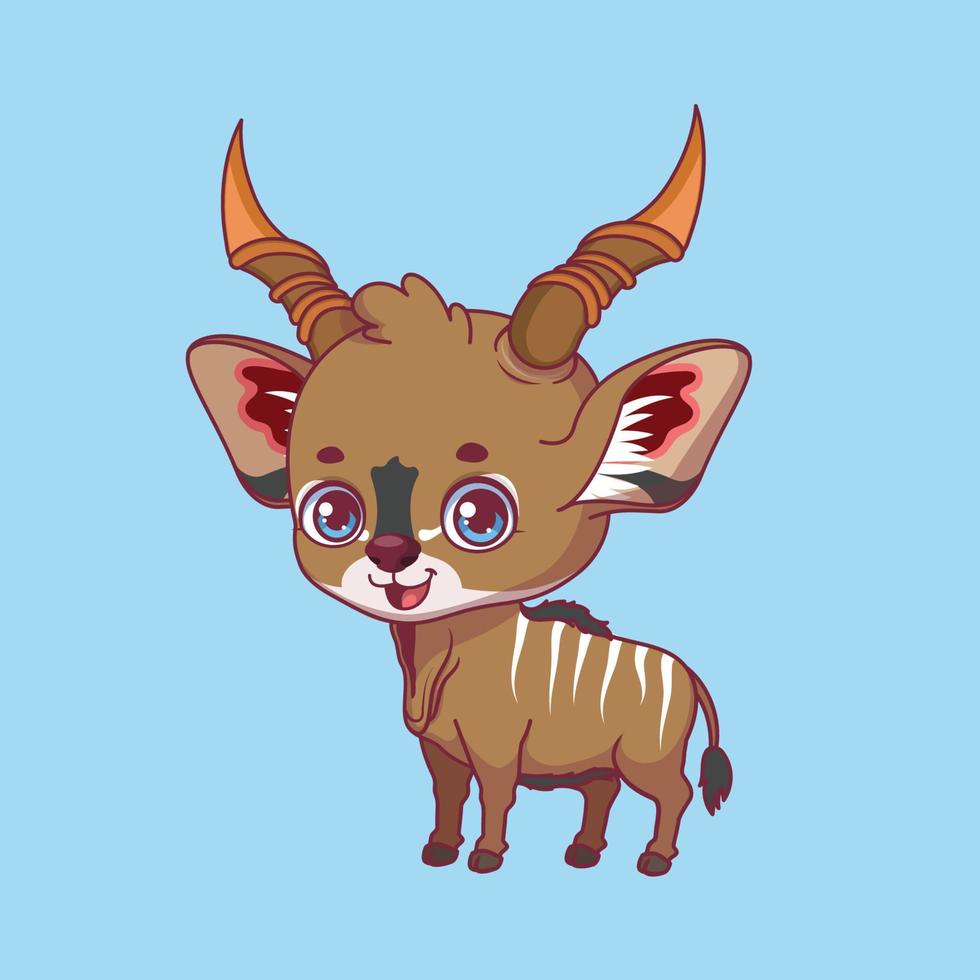 Illustration of a cartoon eland on colorful background vector