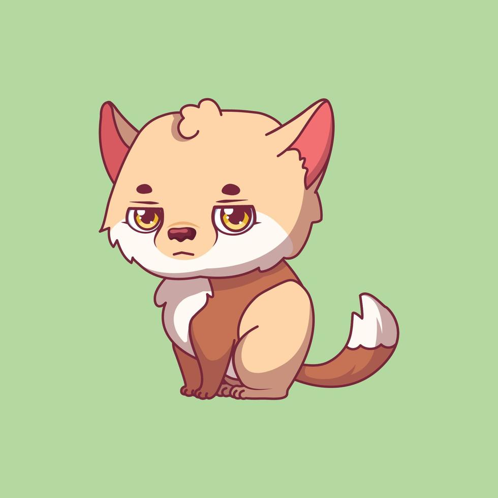 Illustration of a cartoon tibetan sand fox on colorful background vector