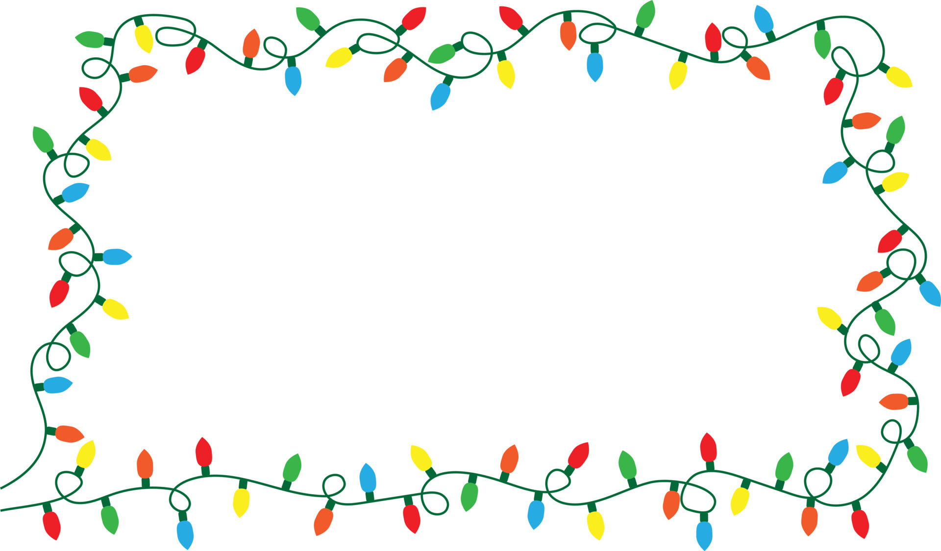 Christmas lights string isolated frame on white background vector 9096066 Vector Art at Vecteezy