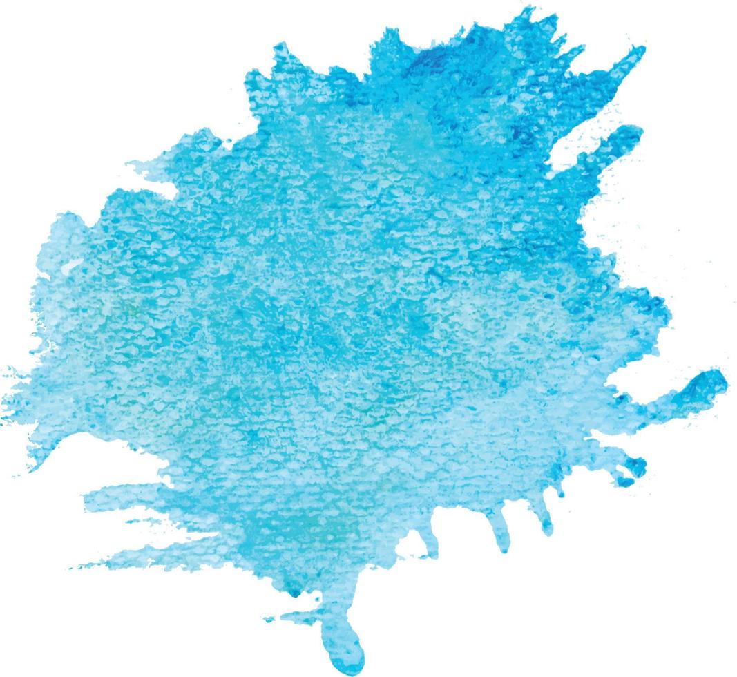 Blue color vector hand drawn watercolor liquid stain. Abstract aqua smudges scribble drop element  illustration wallpaper