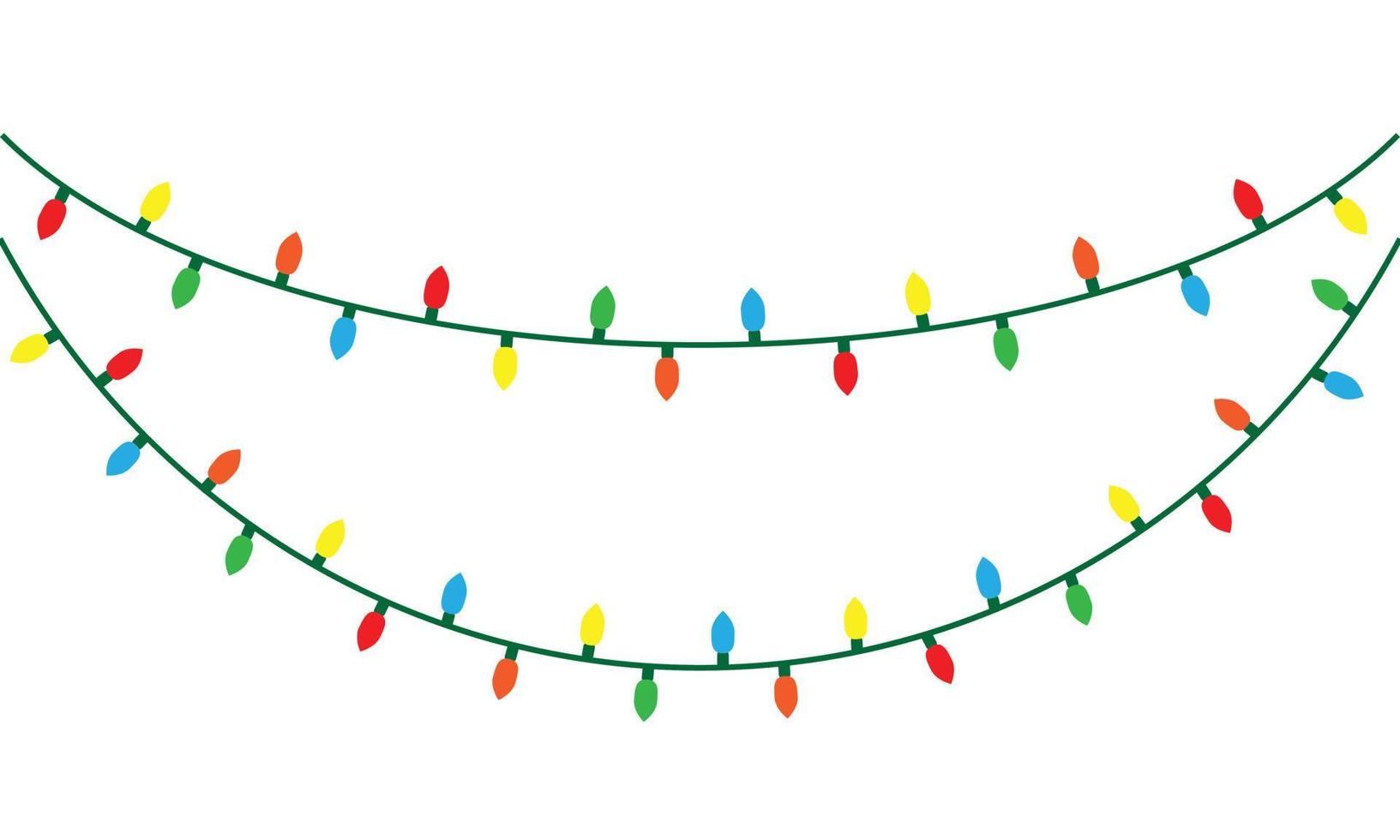 Christmas lights string isolated on white background vector