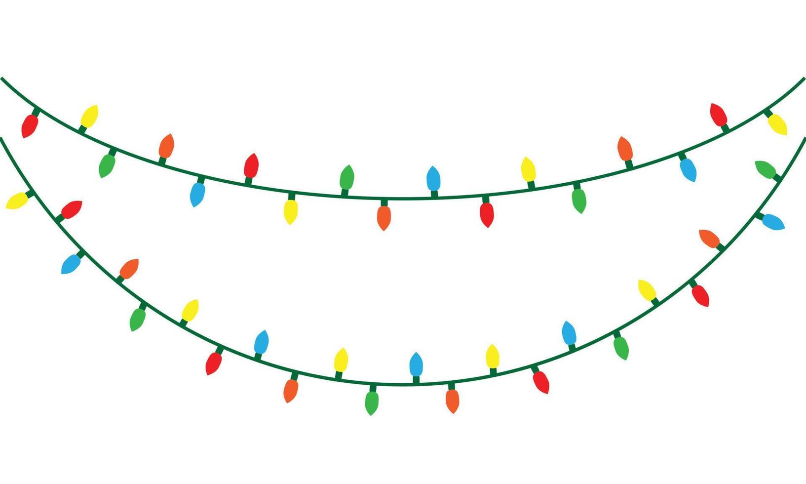 cadena de luces de navidad aislado en vector de fondo blanco