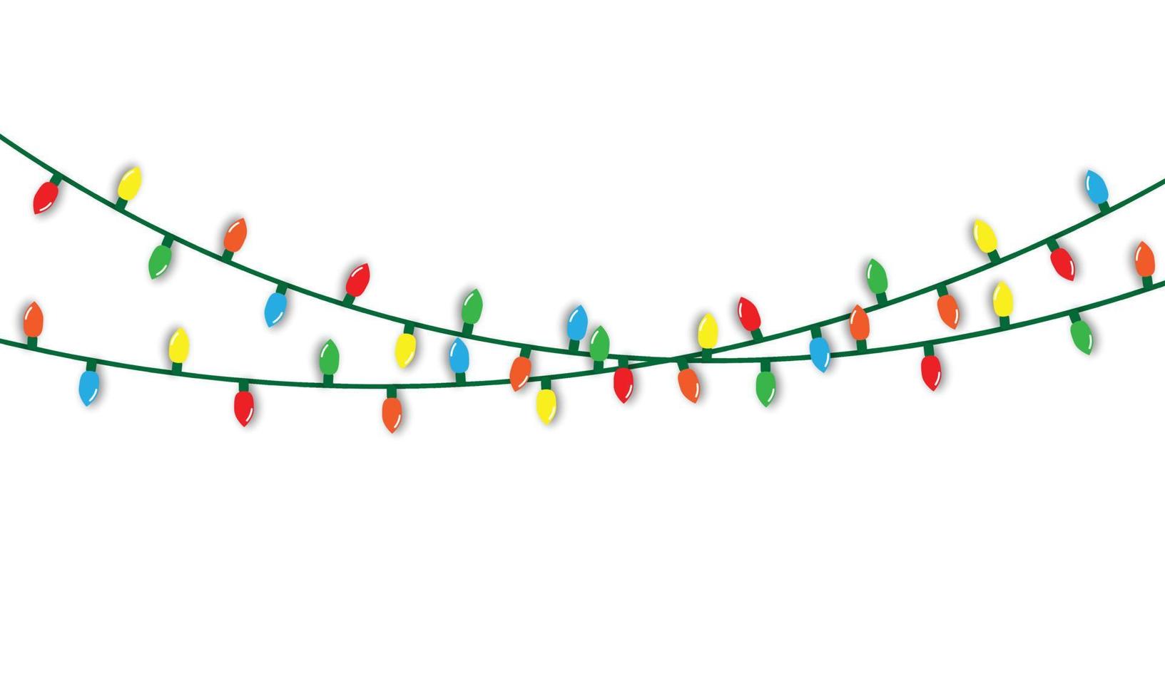 Christmas lights string isolated on white background vector