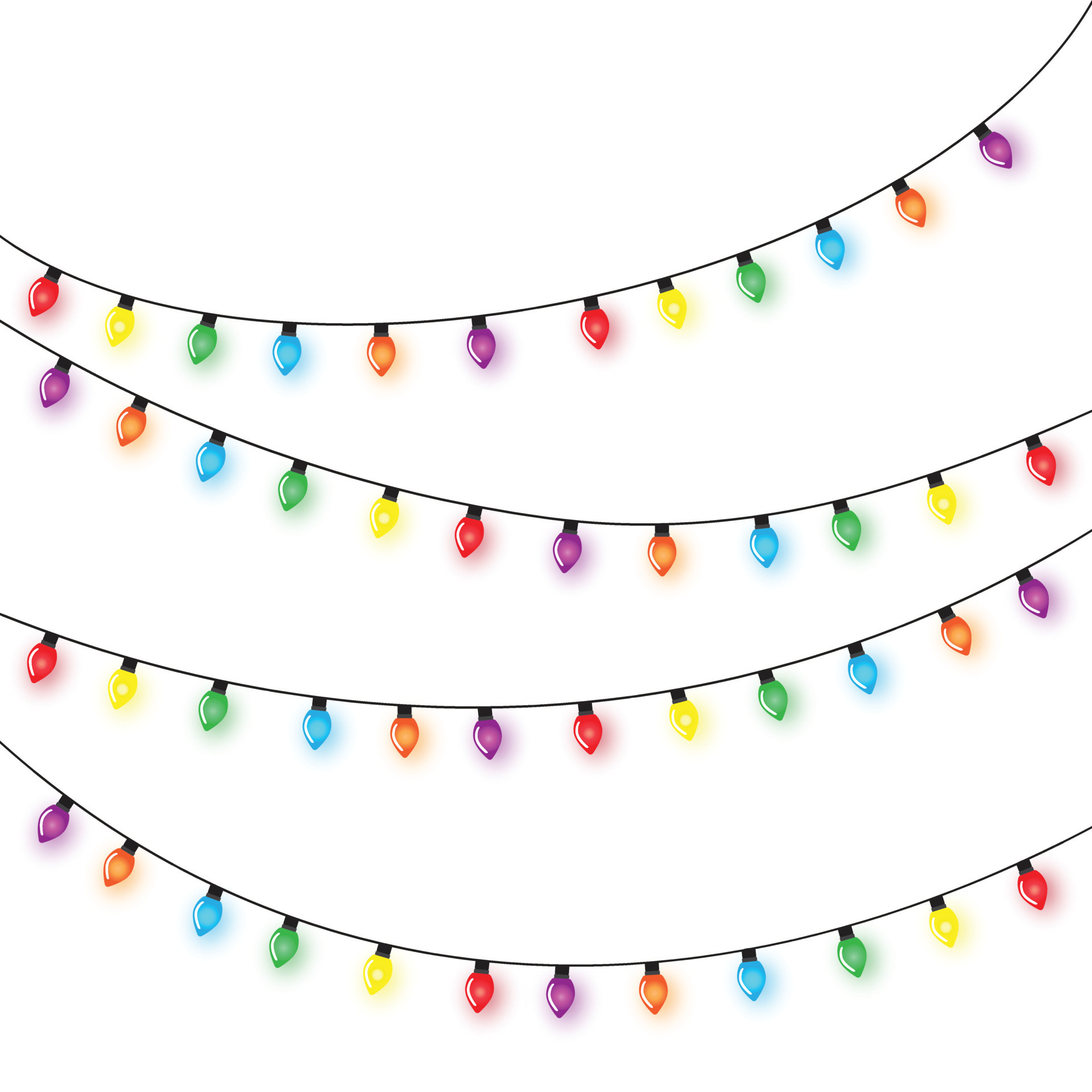 Christmas lights string isolated on white background vector 9096210