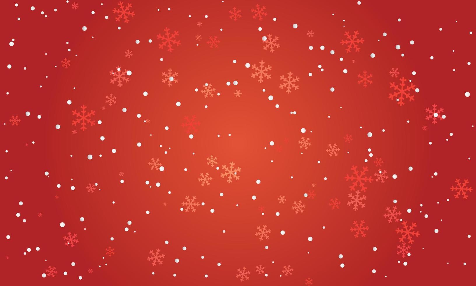 nieve copo de nieve fondo rojo. diseño de invierno nevado de navidad. copos de nieve blancos que caen, paisaje abstracto. efecto del clima frío. magia naturaleza fantasía nevadas textura decoración. ilustración vectorial vector