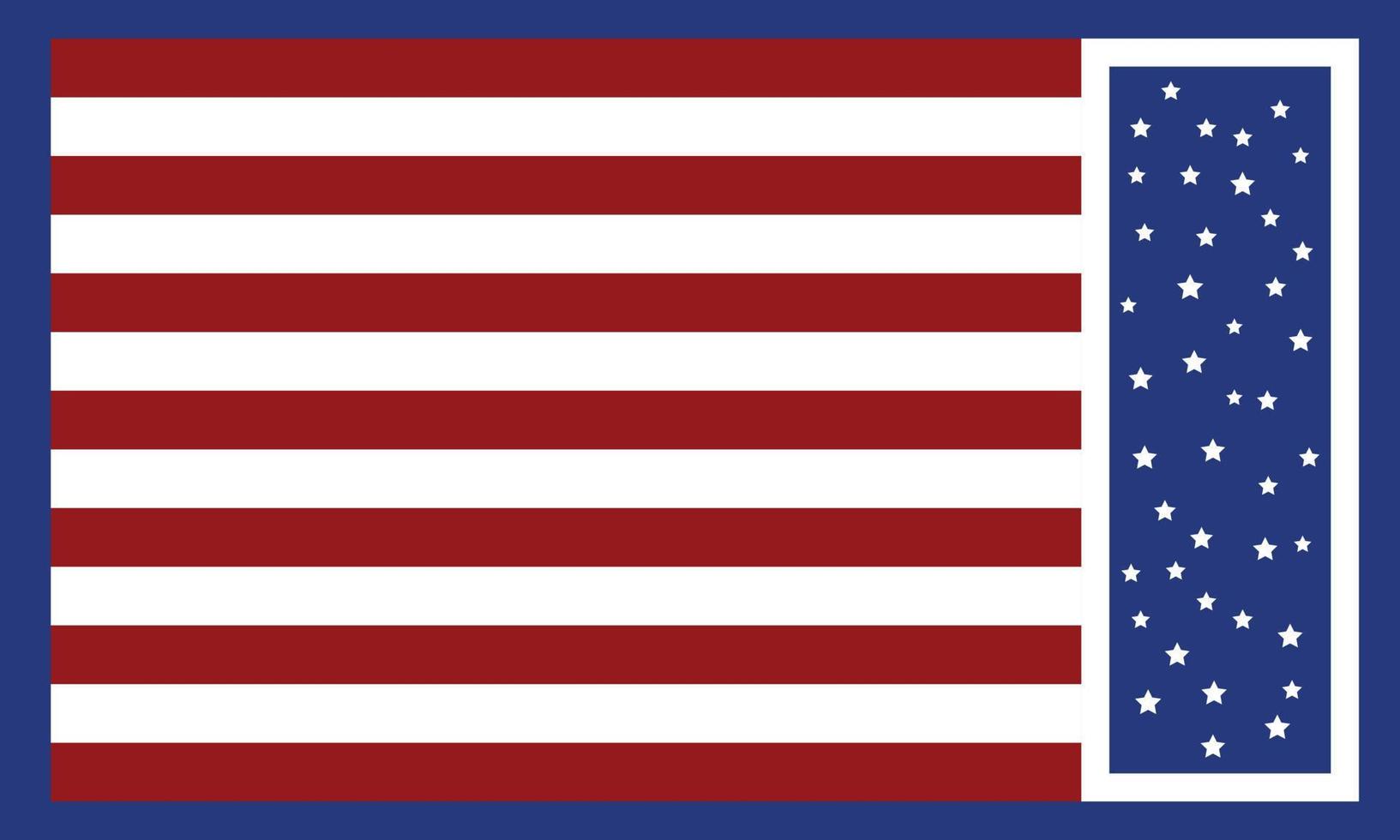 Independence day striped background with red and blue lines and stars, illustration. vector