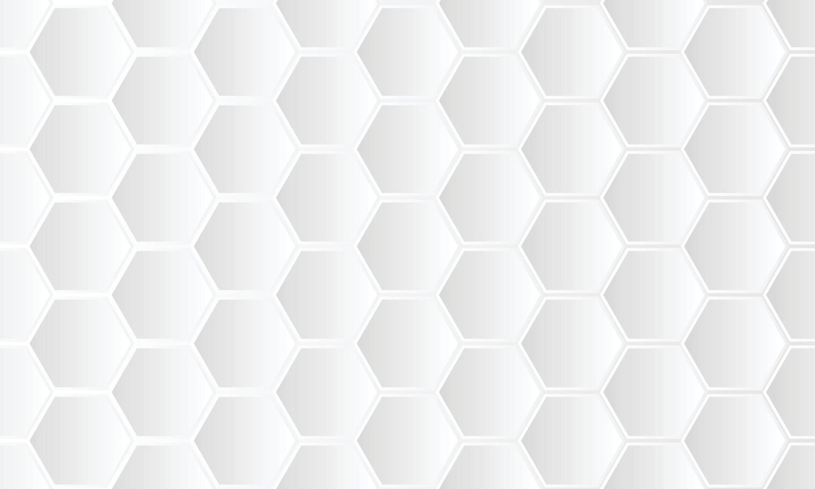 resumen de fondo de panal blanco de mosaicos hexagonales blancos con espacios grises entre ellos vector