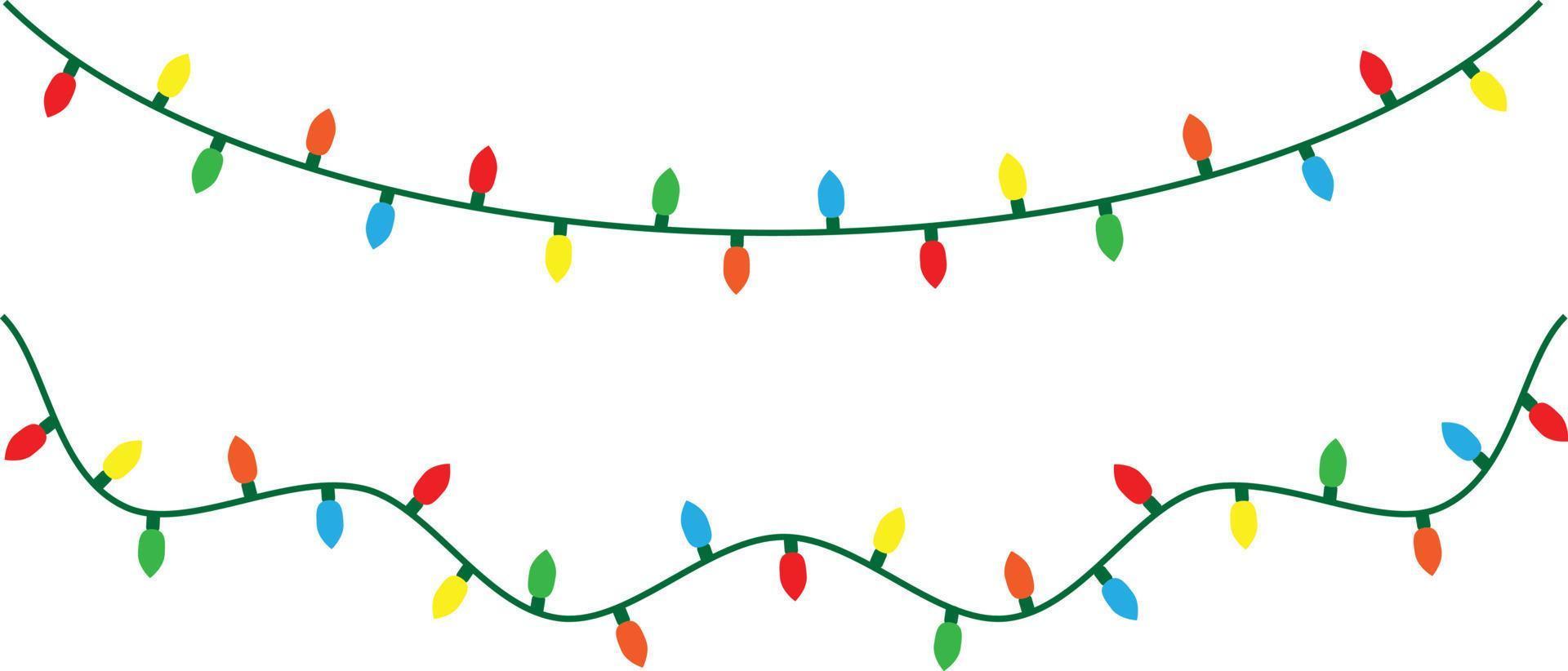 cadena de luces de navidad aislado en vector de fondo blanco