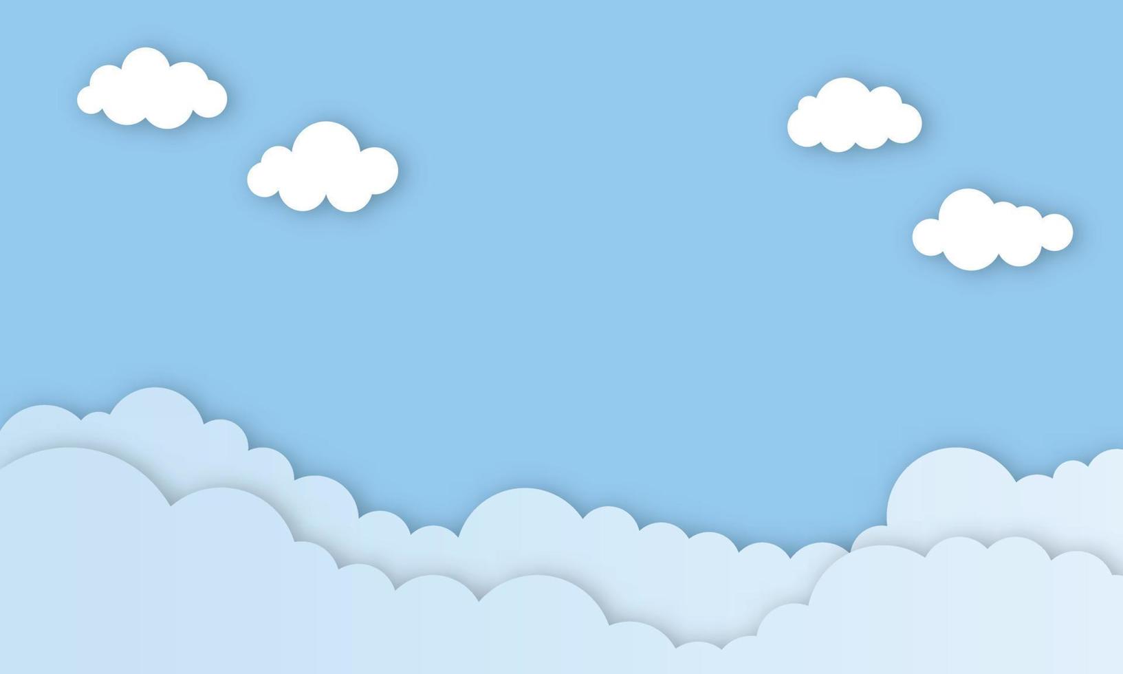 White cloud with sky on blue landscape  background vector