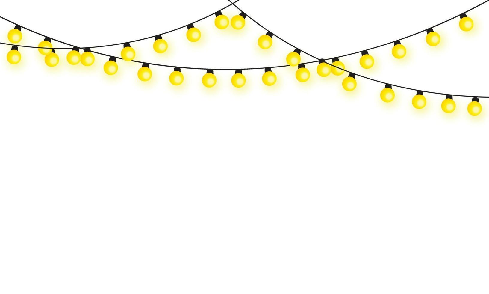 cadena de luces de navidad aislado en vector de fondo blanco