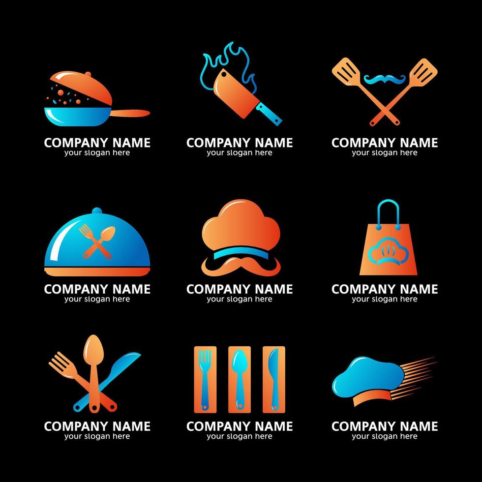 Set of Chef and Private Caterer Logo vector