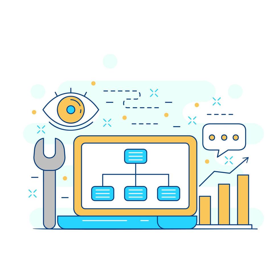 Key performance indicator concept website illustration design 4 vector