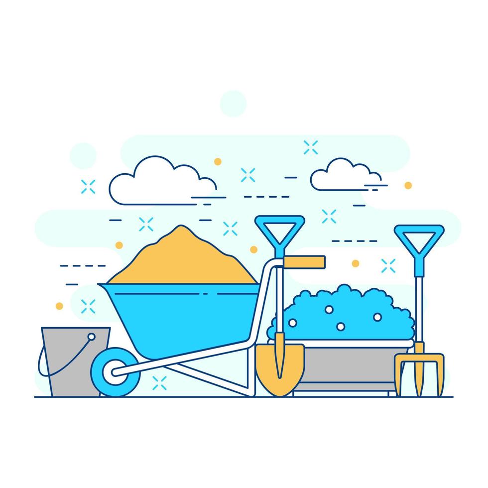 Gardening concept website illustration design 3 vector