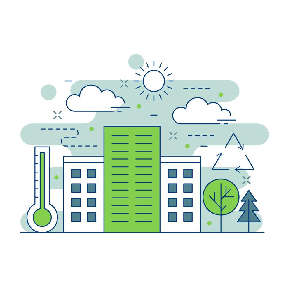 Green energy concept website illustration design 4 vector