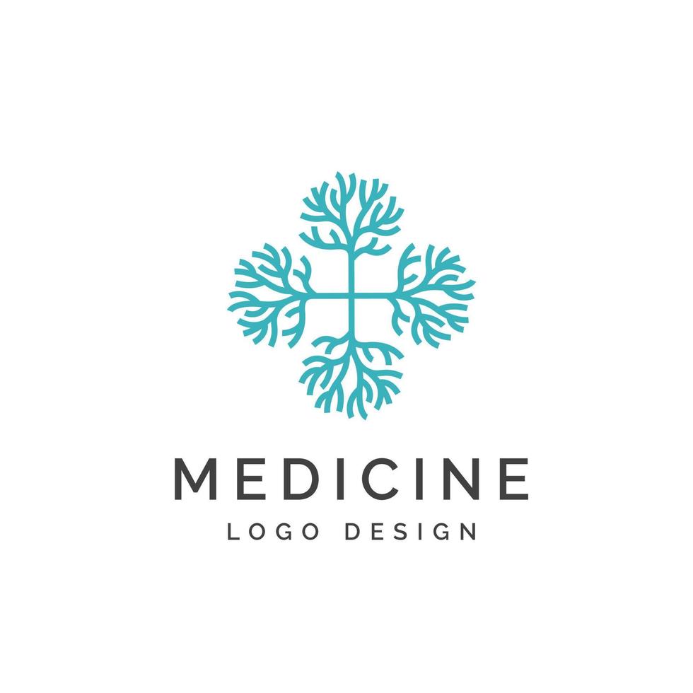 Crosshealth medical logo with neuron patterns vector