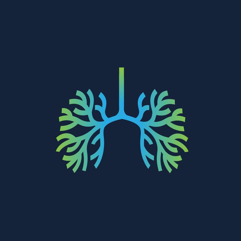 órgano humano de pulmón en ilustración de arte de línea de neurona diseño de logotipo de salud médica vector