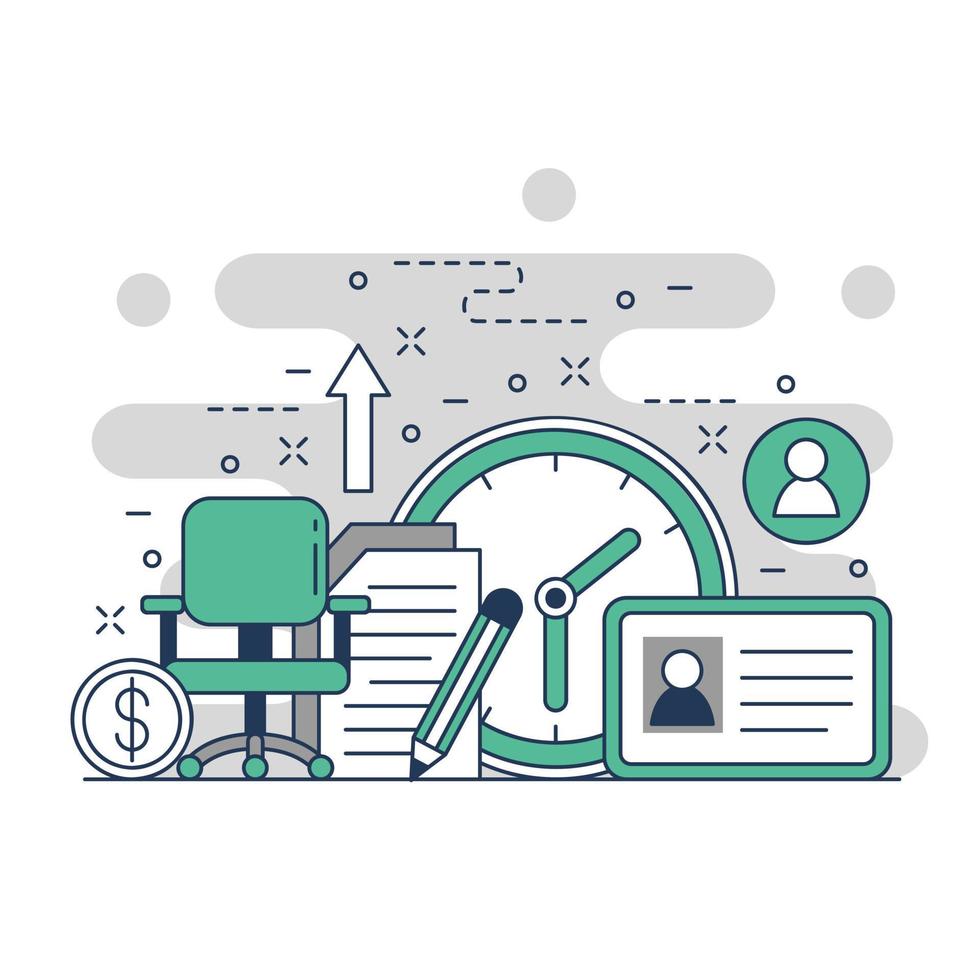 Career growth conceptual website illustration design 4 vector
