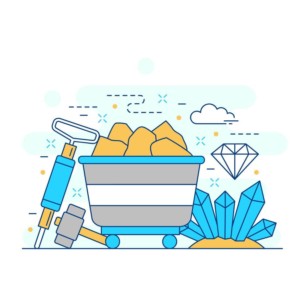 Mining industrial concept website illustration design 2 vector