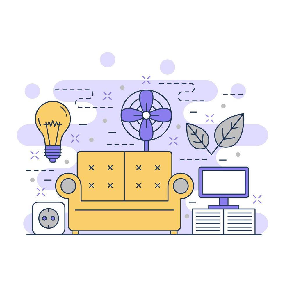 Home automation cute concept website illustration design 1 vector