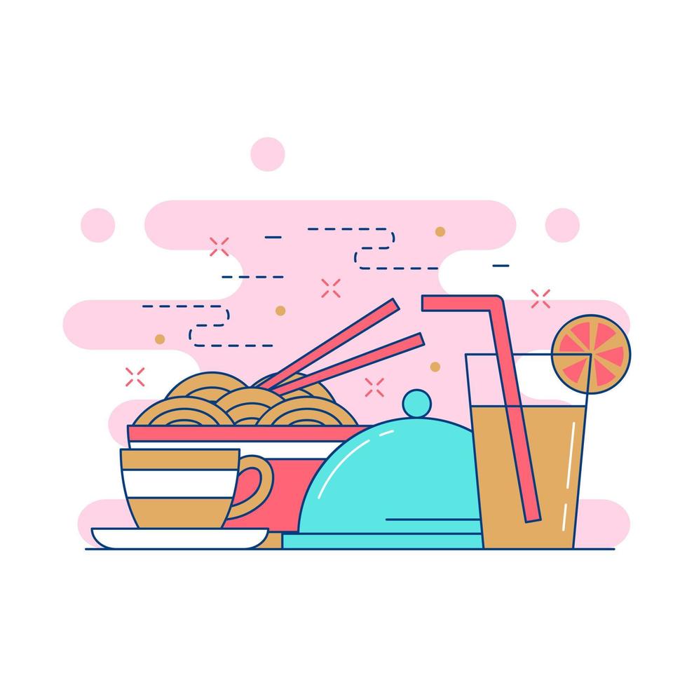 Food and beverages concept website illustration design 4 vector
