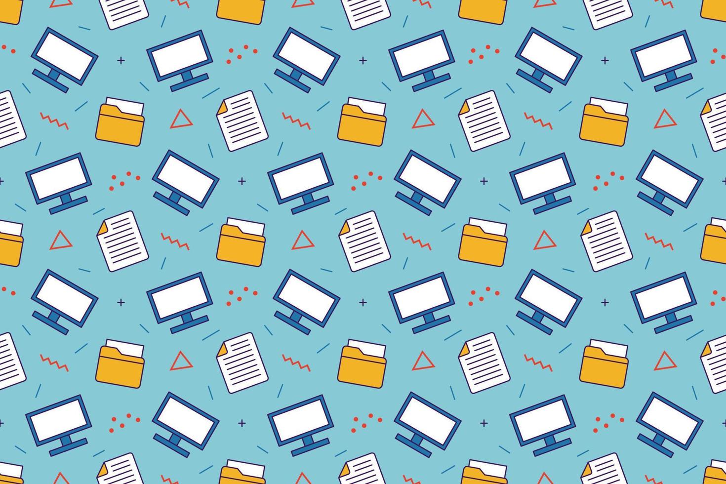 Office work fun cartoon seamless pattern design vector