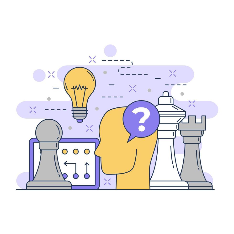 Chess game sport concept website illustration design 1 vector