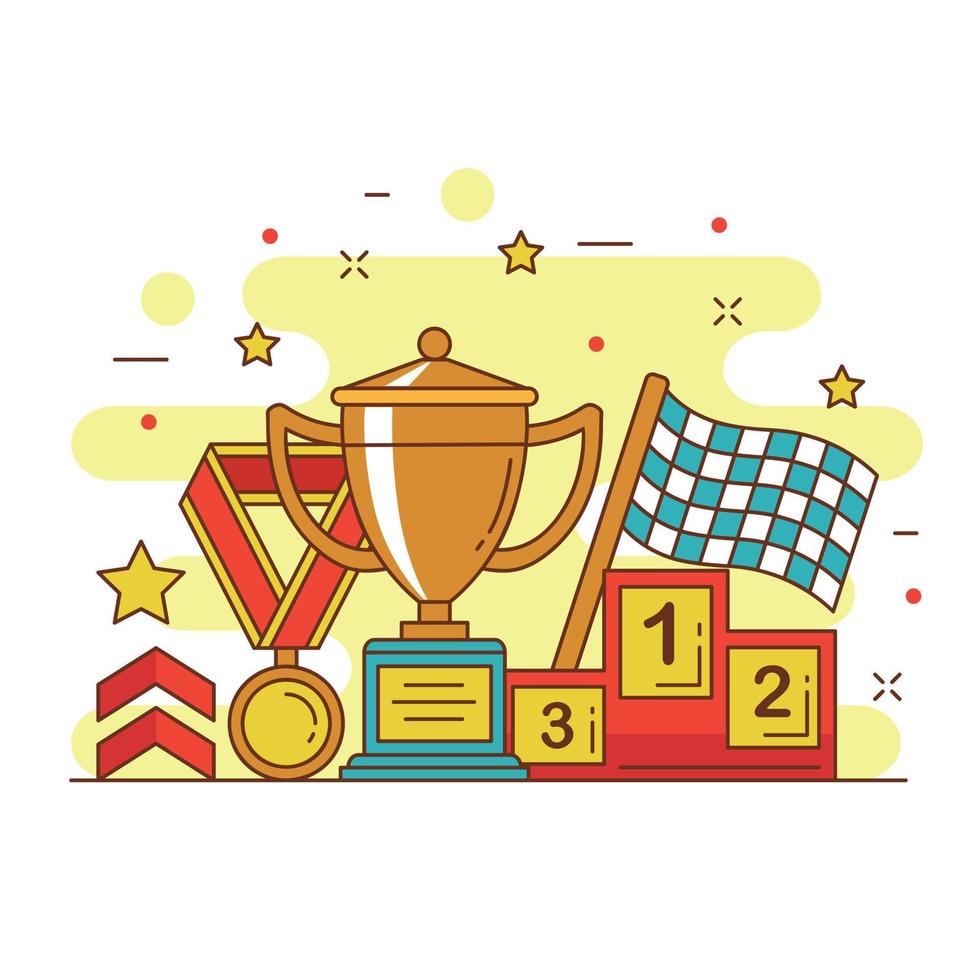 Champion winner concept website illustration design 2 vector