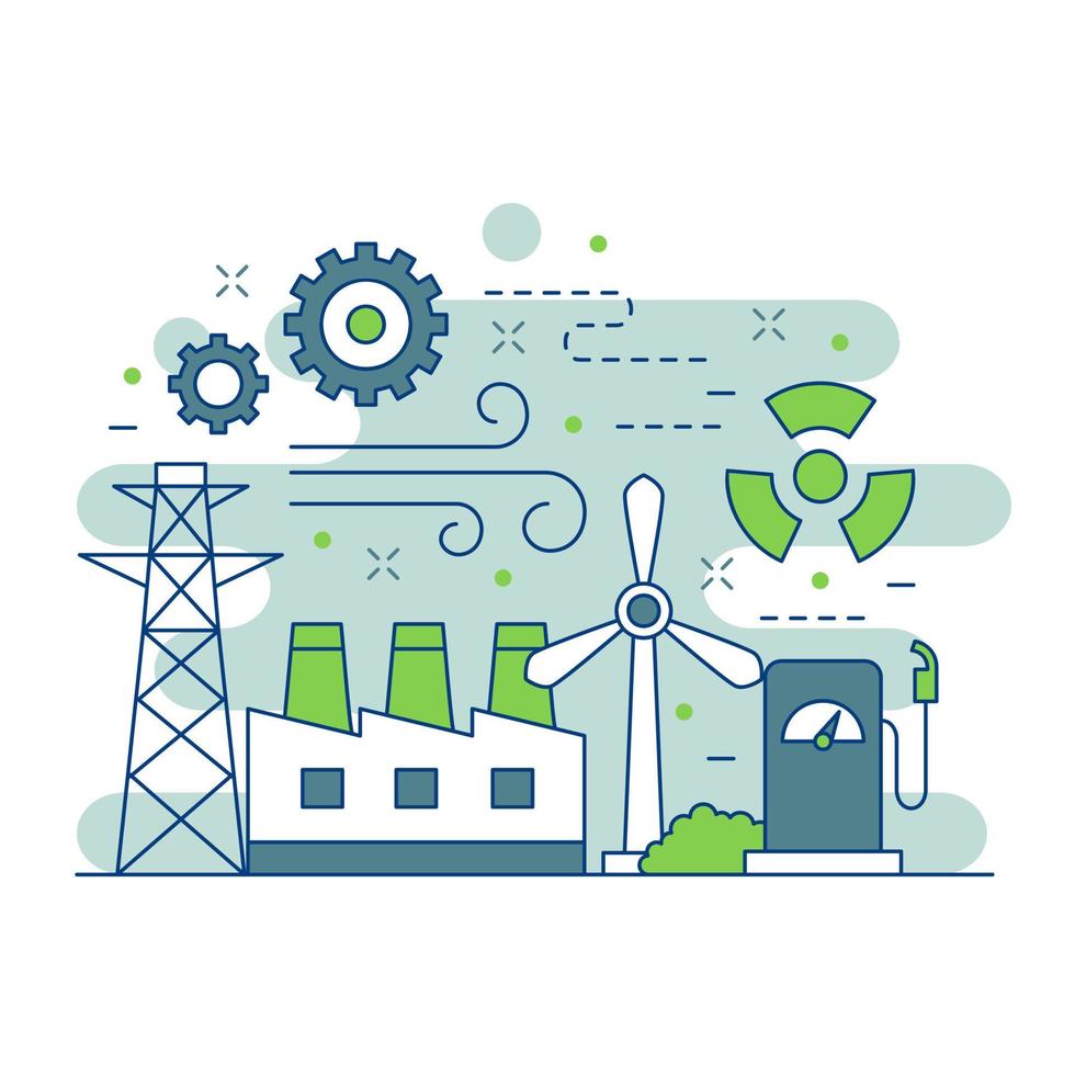 diseño de ilustración de sitio web de concepto de energía verde 2 vector