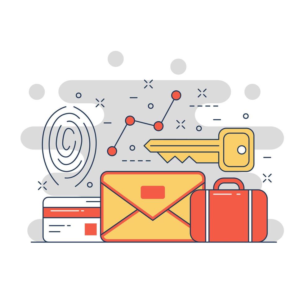 Business security conceptual website illustration design 2 vector