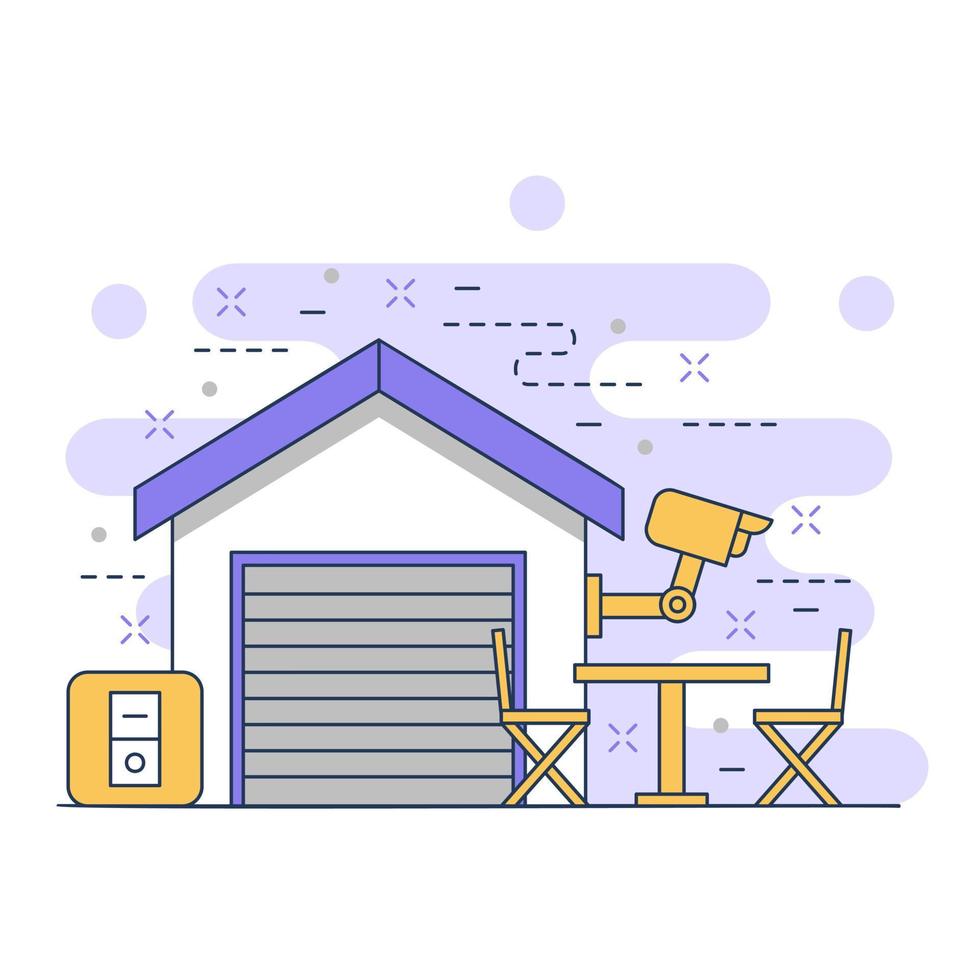 diseño de ilustración de sitio web de concepto lindo de automatización del hogar 3 vector