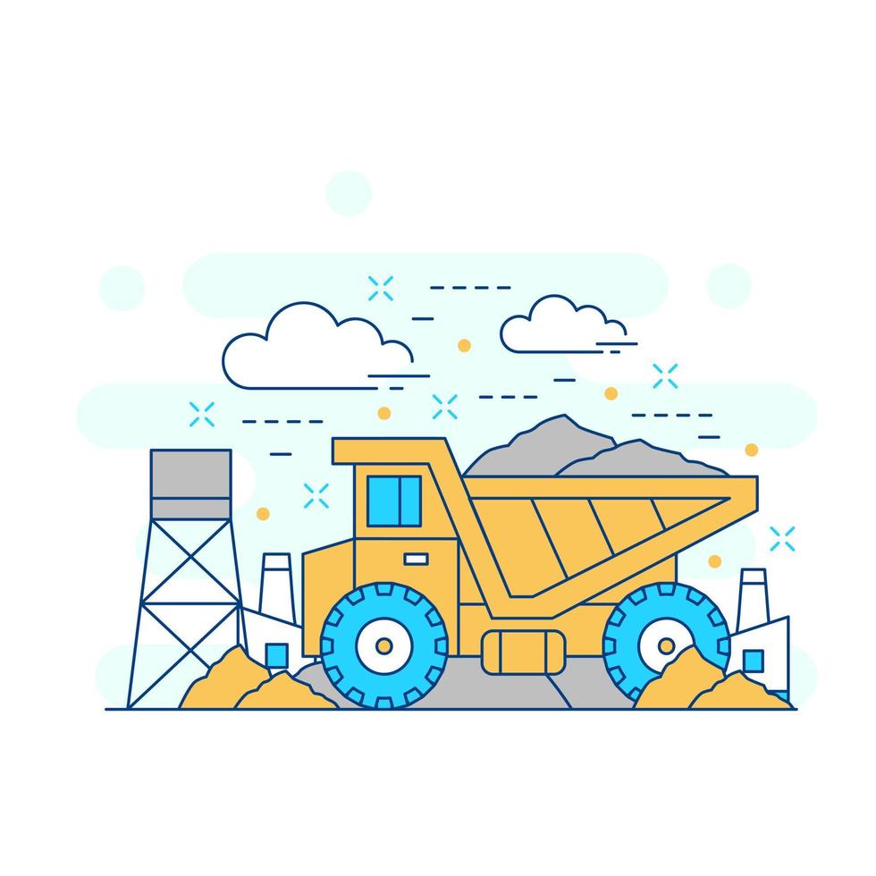 Mining industrial concept website illustration design 4 vector