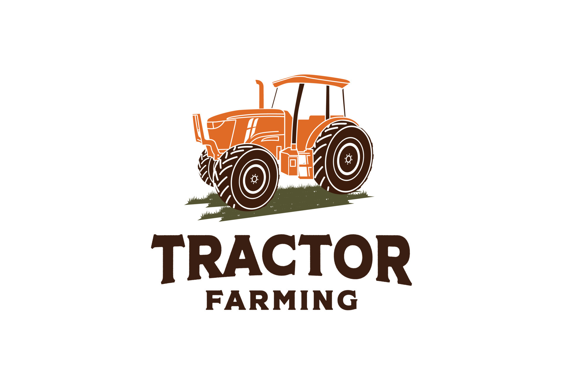 Tractor graphic with grass illustration farm agriculture logo design ...