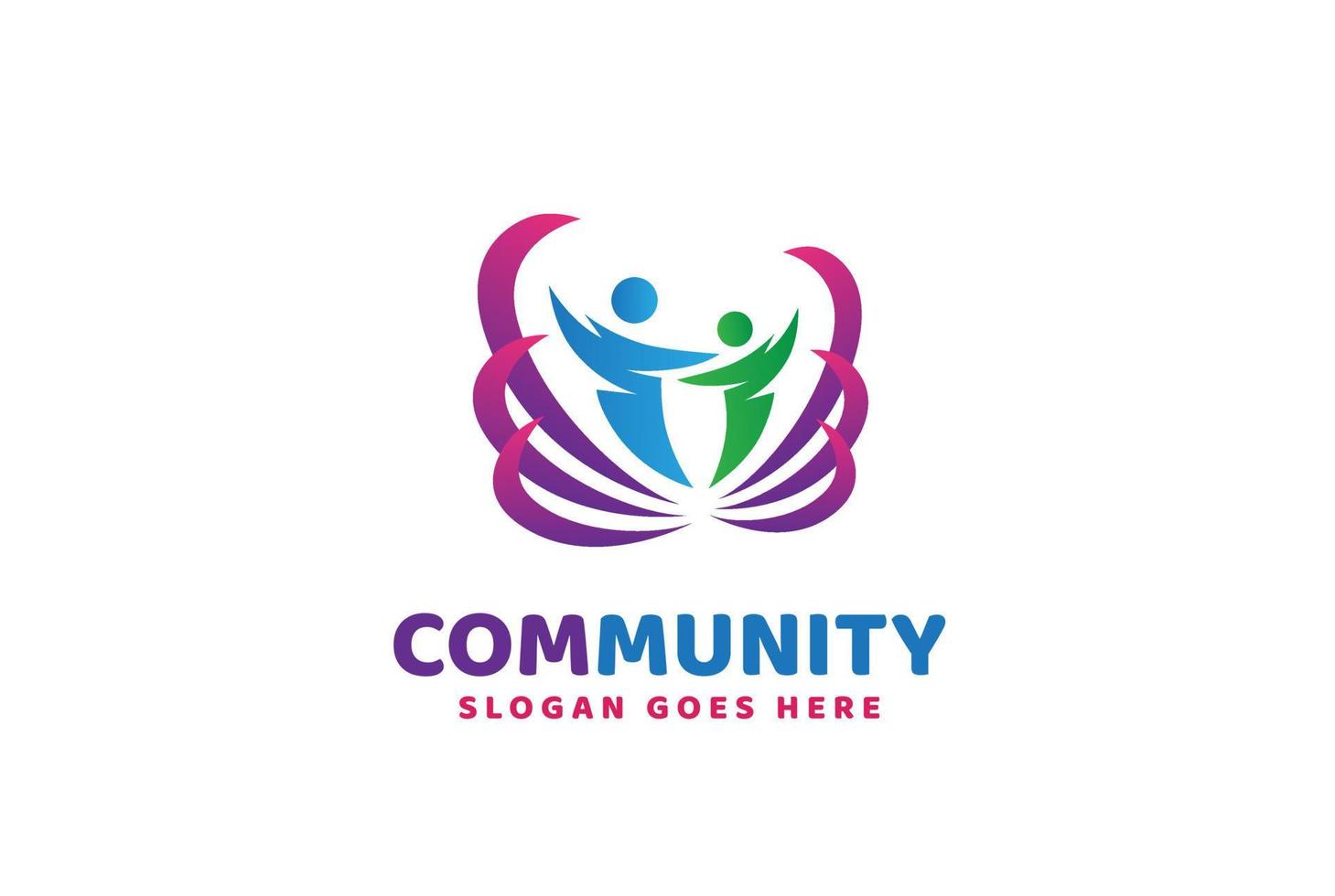 People care fun colorful illustration for health and education logo design vector