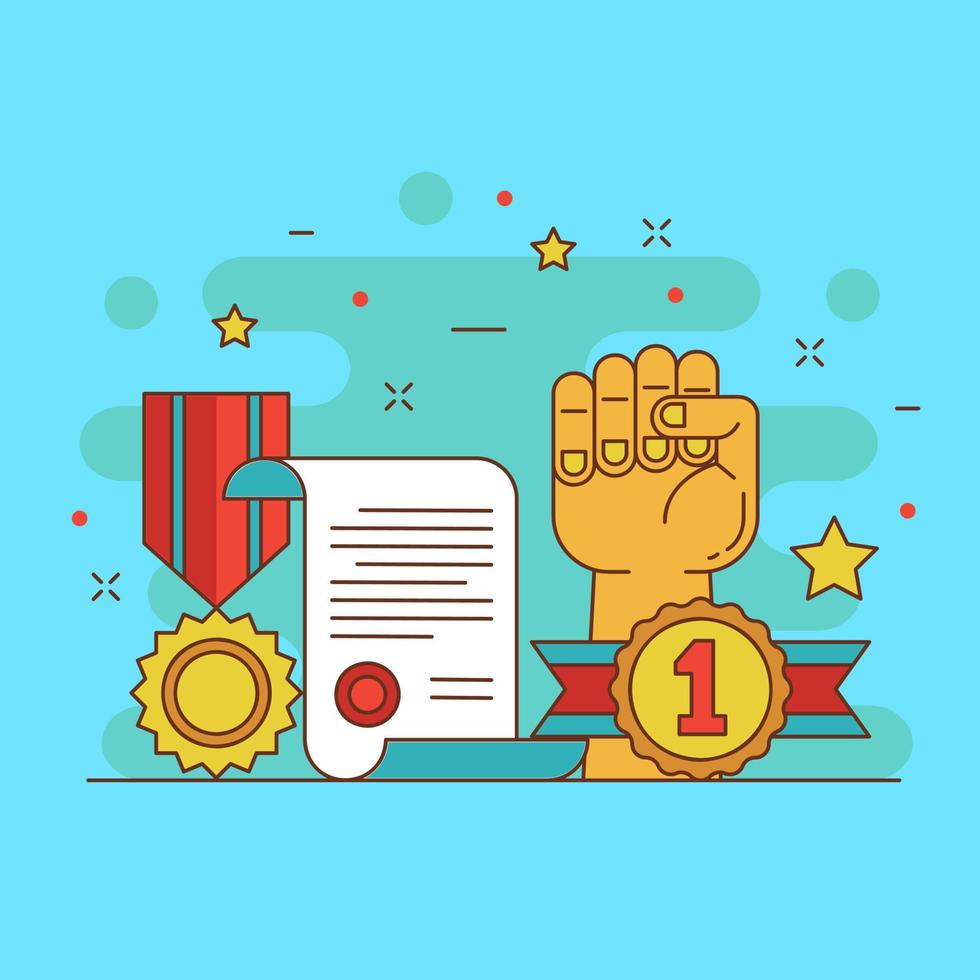 Champion winner concept website illustration design 3 vector