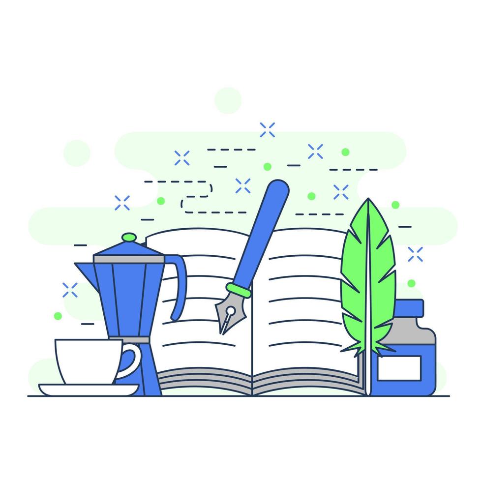Poetry concept website illustration design 3 vector