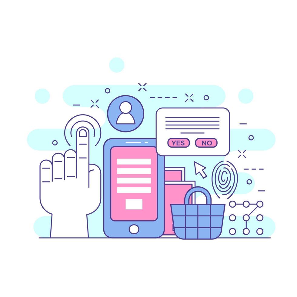 Digital transaction cute concept website illustration design 4 vector