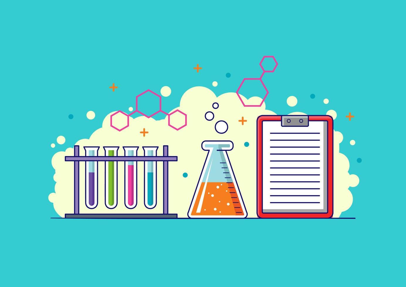 Chemical lab experiment illustration concept designs vector