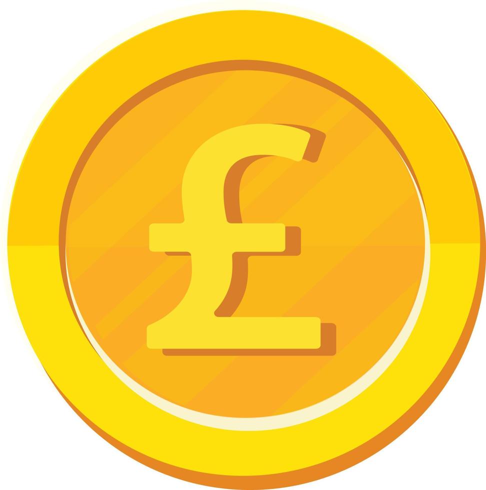 Pound gold coin. vector illustration