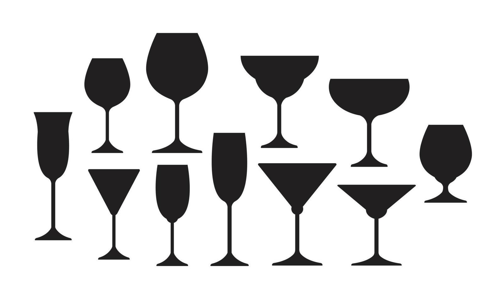 set of wine glass vector illustration