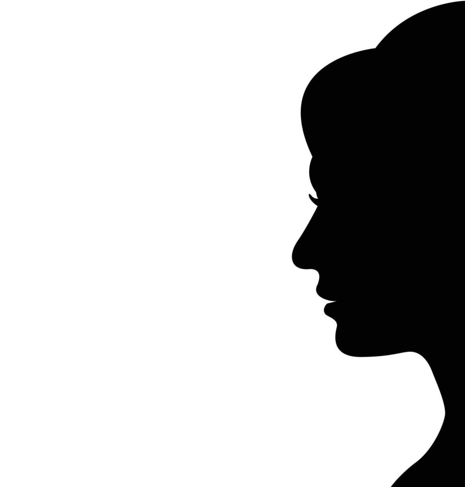 side view of woman face vector illustration