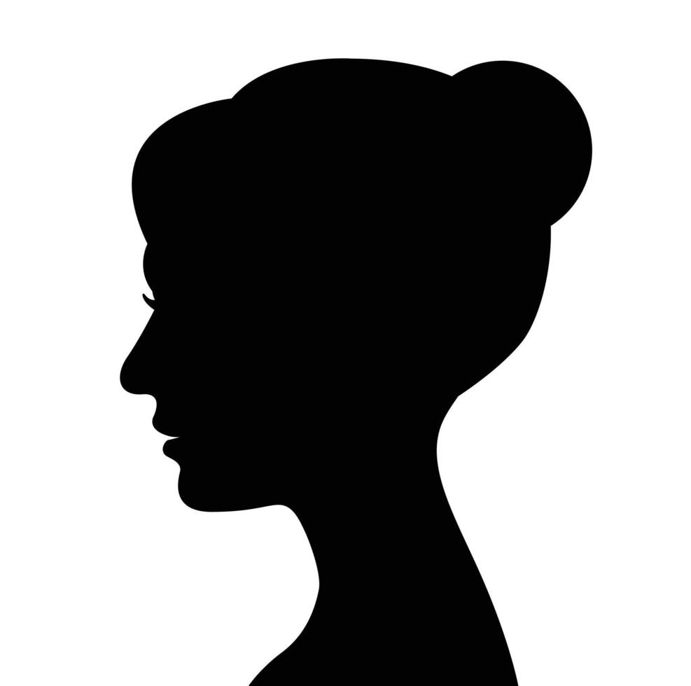 side view of woman face vector illustration