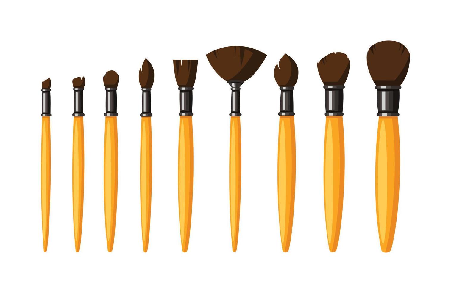 Set of Make Up Brushes Isolated. Vector illustration
