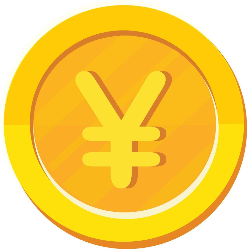 Yen gold coin. vector illustration