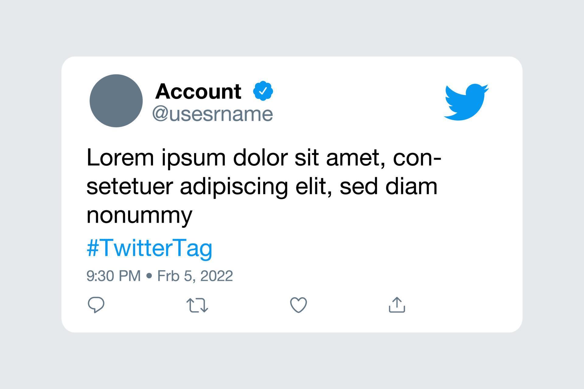 Twitter Tweet and Reply Vector Template Mock Up 9097188 Vector Art at