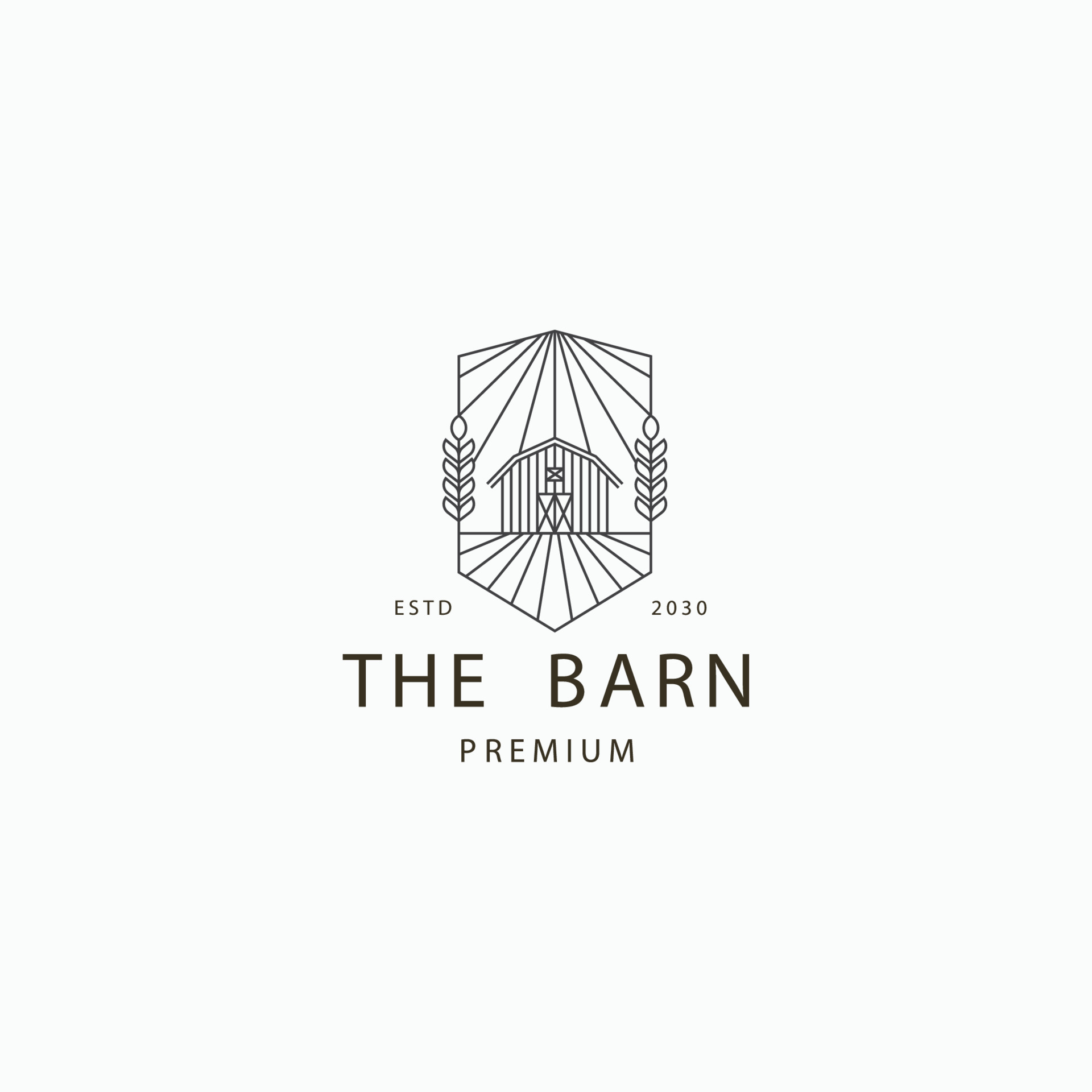 Barn farm line art logo icon design template flat vector 9097378 Vector ...