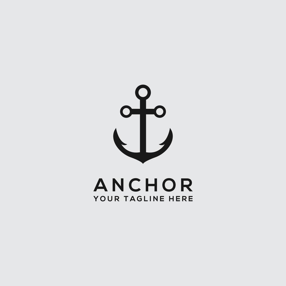 Diseño elegante, moderno y artístico del logotipo del ancla. - vectores