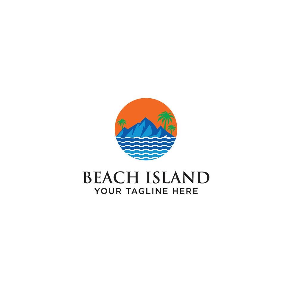 plantilla de diseño de icono de logotipo de playa e isla. - vectores