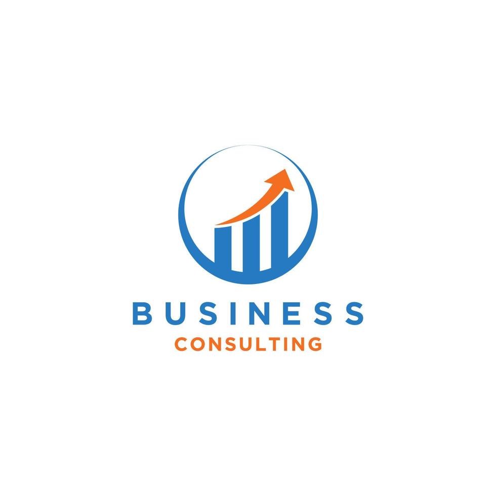 Business consulting logo template. vector growth chart design. Consult the type of logo - Vector