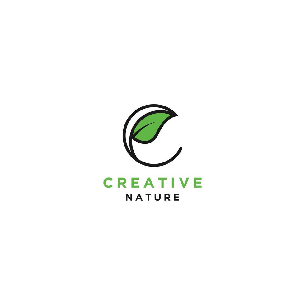 The simple leaf logo is the initial vector design C. the initial style - Vector